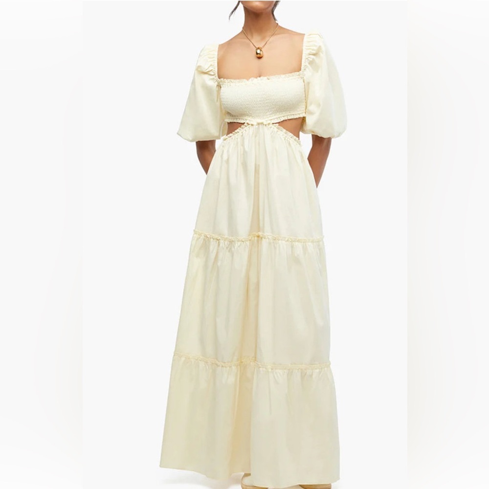 Revolve We Wore What Butter Yellow Maxi Cut Out Bella Dress Size Small 2022